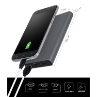 внеш. аккум. ERGO LP-106 TYPE-C 10000 mAh Li-pol (Space Gray)