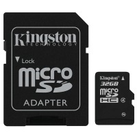 map memory KINGSTON microSDHC 32 GB Class 4 + SD adapter