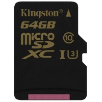 карта памяти KINGSTON microSDXC 64 Gb UHS-I no ad U3 (R90, W45MB/s)