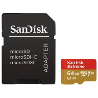 карта памяти SANDISK microSDXC 64GB Extreme A1 C10 V30 UHS-I U3