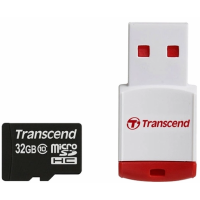 карта памяти TRANSCEND microSDHC 32 GB Class 10 с RDP3 кардридером