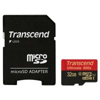 карта памяти TRANSCEND microSDHC 32GB Class 10 UHS-I UltimateX600 c адаптером