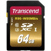 Карта памяти TRANSCEND SDXC 64 GB UHS-I Ultimate U3 (R95, W85MB/s)