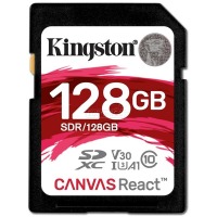 Карта памяти KINGSTON SDXC 128 GB Canvas React U3 (R100/W80)