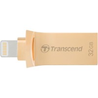 флеш-драйв TRANSCEND JetDrive Go 500 32GB, Lightning/USB 3.1 Золотистый