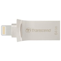 флеш-драйв TRANSCEND JetDrive Go 500 64GB, Lightning/USB 3.1 Silver