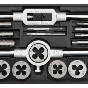 Topex 14A425 Плашки и метчики, M3 - M12, набор 20 шт.*1 уп.
