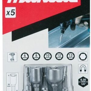 Makita Набор насадок магнитных с хвост.1 / 4''Hex (6,8,10,12,13х50 мм)