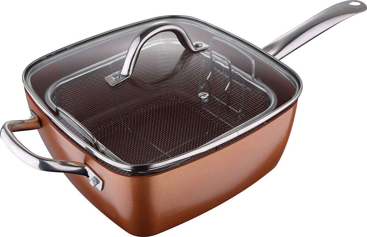 Пательня San Ignacio Optimum Copper з кришкою 24х24 см SG-6920