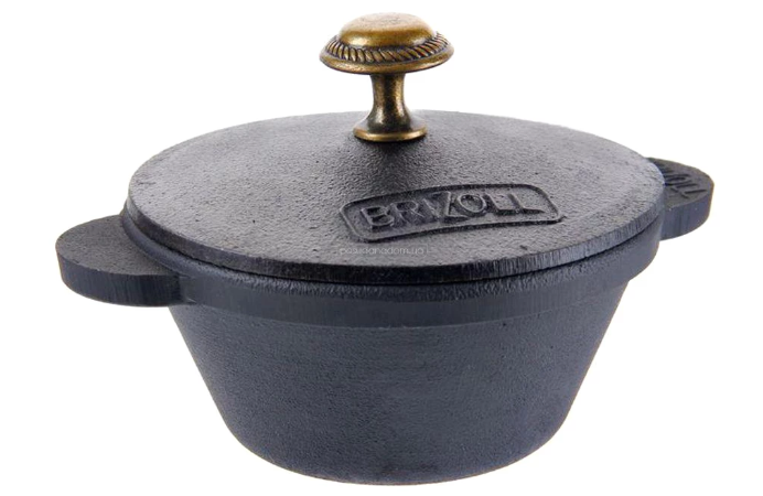 Кокотница чавунна з кришкою 0,2 л Brizoll H02-1