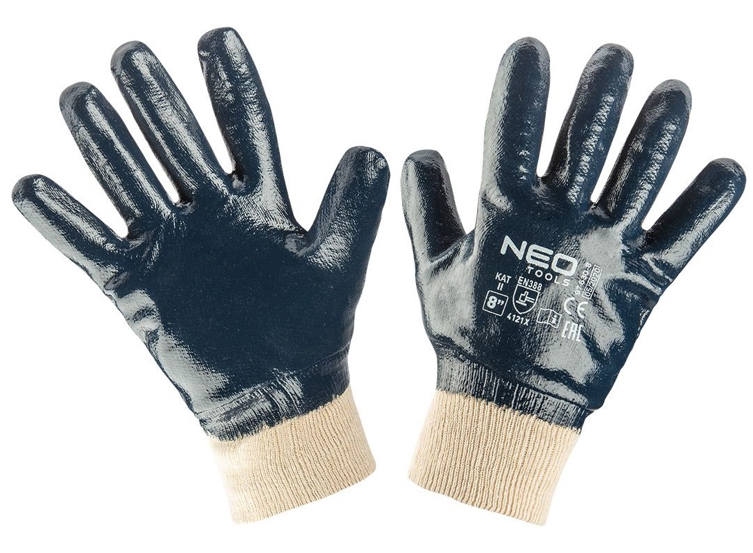 Neo Tools 97-630-8 Рукавички робочі, бавовна з повним нитриловым покриттям, р. 8