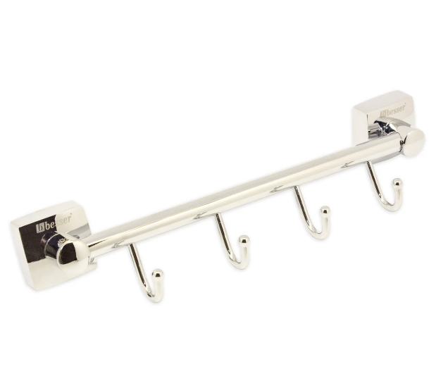 Hooks on lath 4 PC 29.5*6.5*6.5 cm of stainless chromed become Besser KM-8821