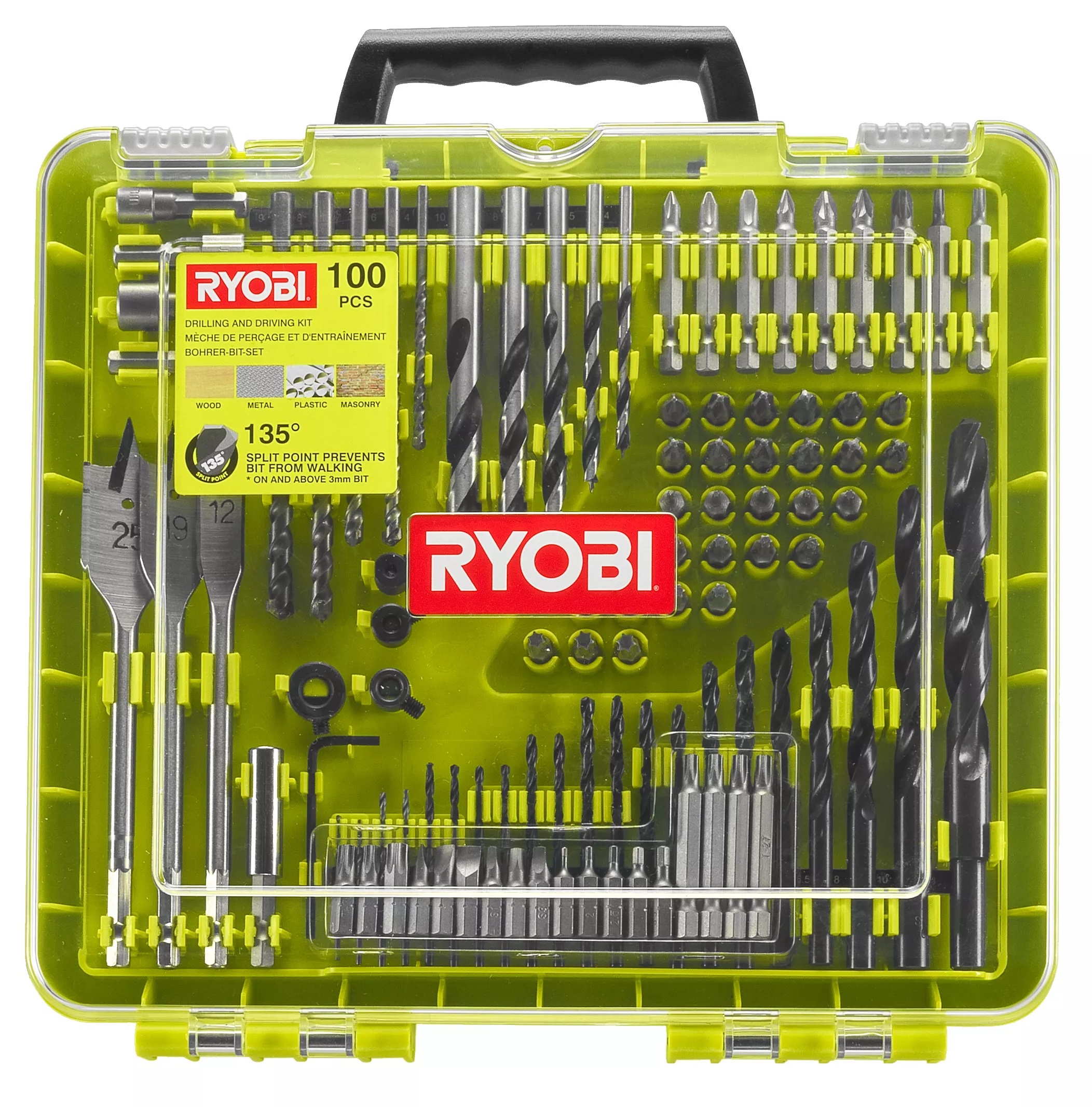 Ryobi Набір сверл і біт RAKDD100, 100 шт