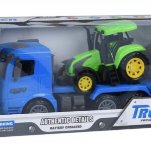 Машинка инерционная Same Toy Truck Тягач Синій з трактором 98-613Ut-2