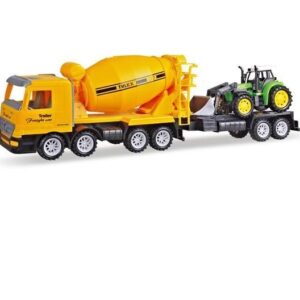 Машинка инерционная Same Toy Truck Бетономешалка Желтая с бульдозером 98-88Ut-2