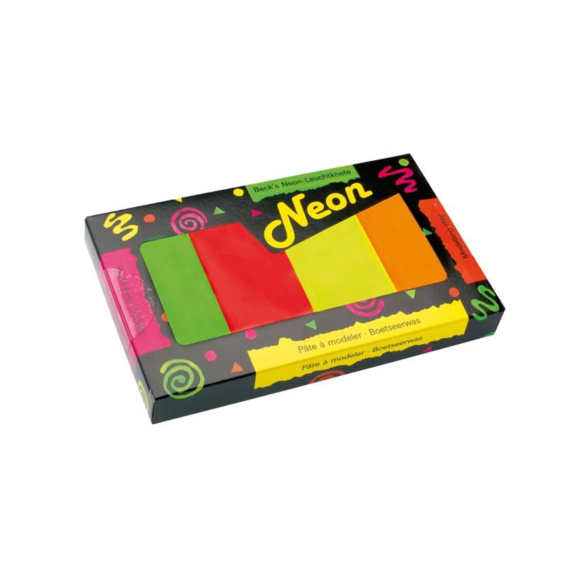 Plasticine classical Becks Plastilin 500г 4 colors neon B100341
