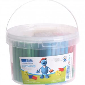 Пластилин классический Becks Plastilin 3000г 6 цветов с формами в ведерке B100375