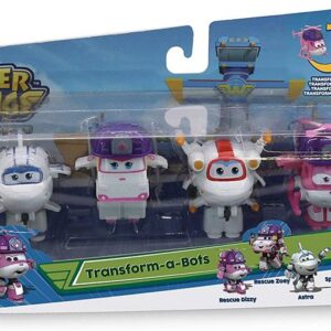 Игровой набор Super Wings Transform-a-bots, 4 фигрки-трансформеры, Диззи спасатель, Зои, Астра, Астро