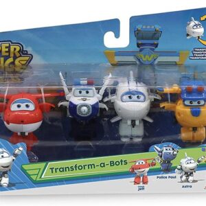 Игровой набор Super Wings Transform-a-bots, 4 фигрки-трансформеры, Джетт, Пол, Донни строитель