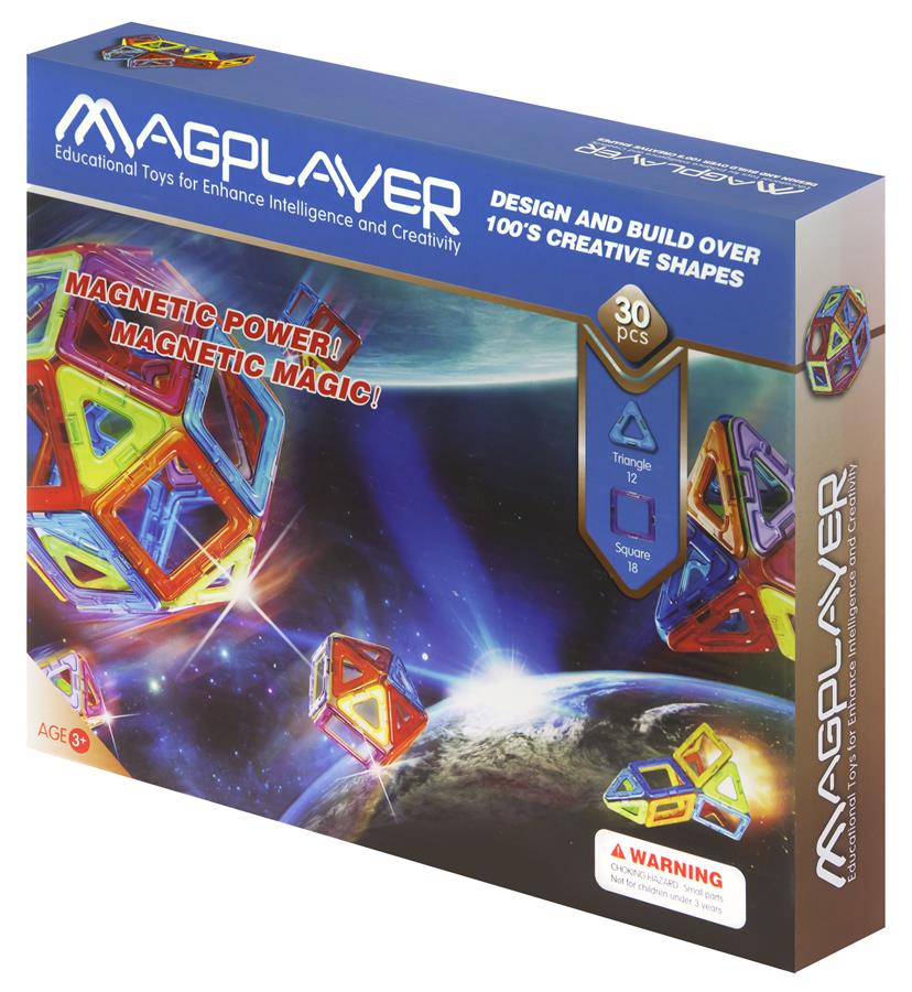 Конструктор Magplayer магнитный набор 30 эл. MPB-30