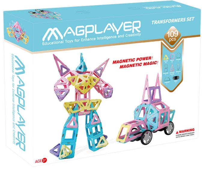 Конструктор Magplayer магнитный набор 109 эл. MPH2-109