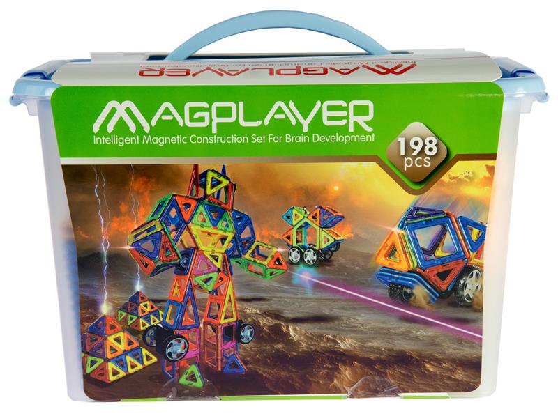 Конструктор Magplayer магнитный набор 198 эл. MPT-198