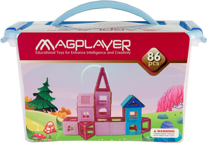 Конструктор Magplayer магнитный набор 86 эл. MPT-86