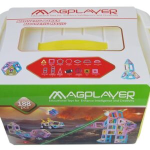 Конструктор Magplayer магнитный набор бокс 188 эл. MPT2-188