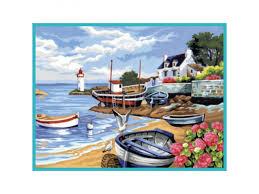 Набор для творчества Sequin Art PAINTING BY NUMBERS SENIOR Рыбацкий поселок SA1035SA1035