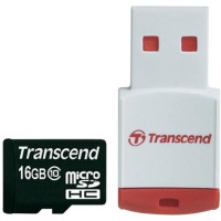 карта пам'яті TRANSCEND microSDHC 16 GB Class 10 з RDP3 кардридером