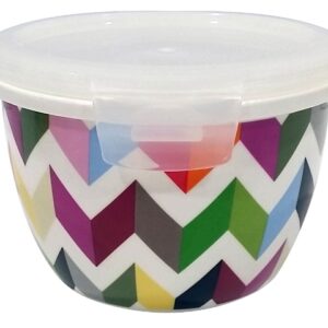 Круглый контейнер фарфоровый с пластиковой крышкой (LM) - Ziggy (CL-CB-040F) 969307