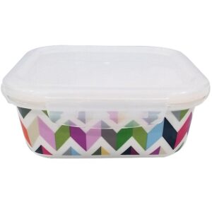 Square container porcelain from plastic cover (S) - Ziggy (CL-CQ-027F) 969315