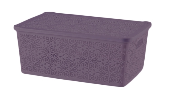Корзина с крышкой VIOLET HOUSE PLUM Ажур  0404 2 Ажур PL с/кр. 14 л