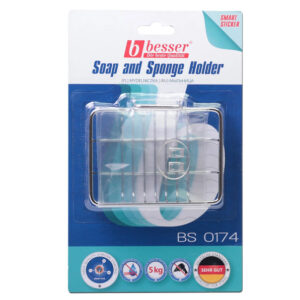 Мильниця прямокутна 11.5*8.5*2 см хромована з кріпленням "SMART STICKER" Besser KM-0174