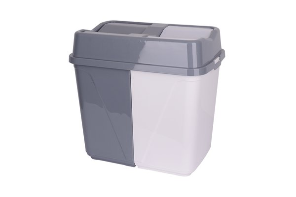 Корзина для белья Violet House 0016 GRAY-WHITE кач/кр 20+20 л