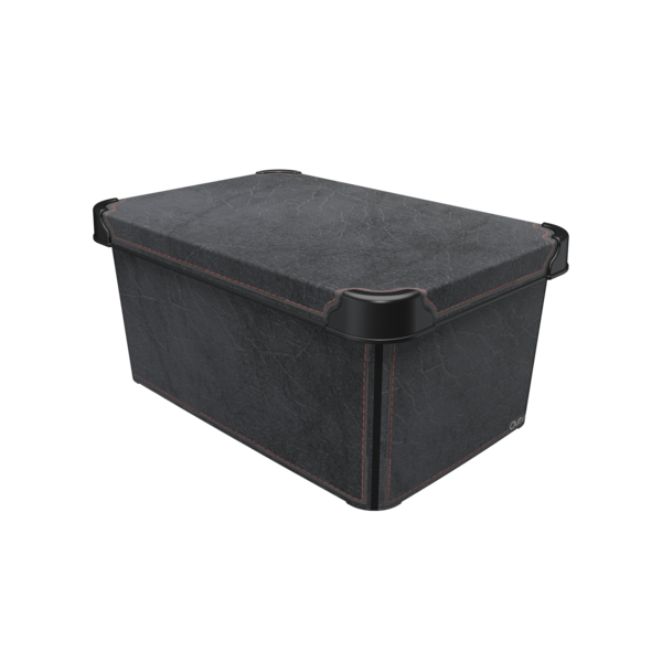Контейнер Qutu STYLE BOX с/к BLACK LEATHER 10л.