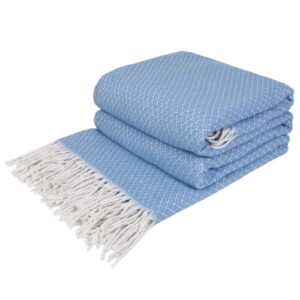 Plaid cotton 140х200 cm Gala blue Love You 4428