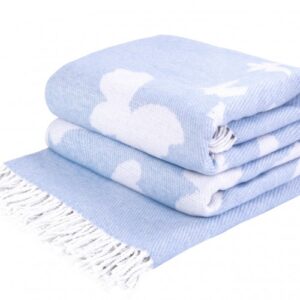 Plaid cotton 140х200 cm Butterfly blue Love You 4126