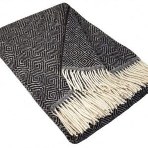 Plaid Merino 140х200 cm РОМБИК anthracite Love You 4544
