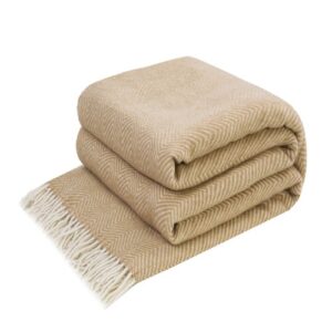 Plaid Merino 140х200 cm ЗИГ-ЗАГ beige Love You 4238