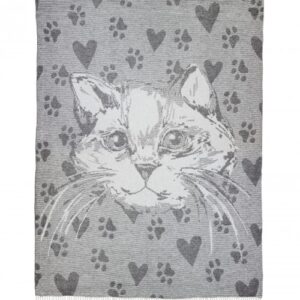 Plaid Merino 140х200 cm Cat gray Love You 4251