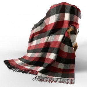 Plaid woolen П8 bel-colourant-black 140х200 cm Love You Vladi 4084