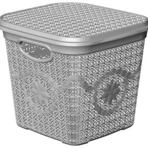Корзина з кришкою глибока 12 л ASUDE PLASTIK ASD172-сір