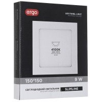 світло-до потолоч. ERGO STD SL Врез. Квад. 9W 145x145 220V 4100K Бел. н/д
