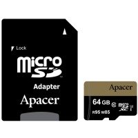 карта памяти APACER microSDXC 64GB UHS-I U3+adapter (R95, W85MB/s)