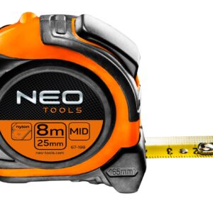 Neo Tools 67-198 Roulette, сталева стрiчка 8 m x 25 mm, магнiт, двохстороннiй друк