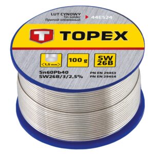 Topex 44E524 Припiй олов'яний 60%Sn, wire 1.5 mm,100 g