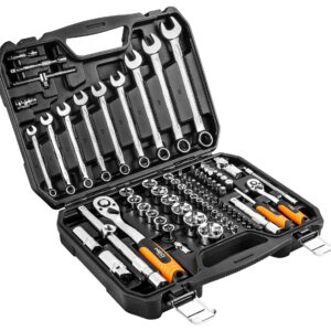 Neo Tools 08-672 Набiр змiнних головок, 82 шт., 1/2", 1/4" , CrV