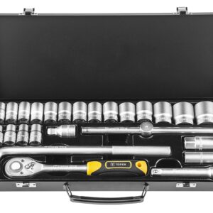 Topex 38D850 Набiр торцевих ключiв, 25 PC., 1/2”, металевий case