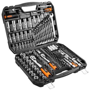 Neo Tools 08-671 Набор инструментов, 219 ед., 1/2 ", 3/8", 1/4 ", CrV